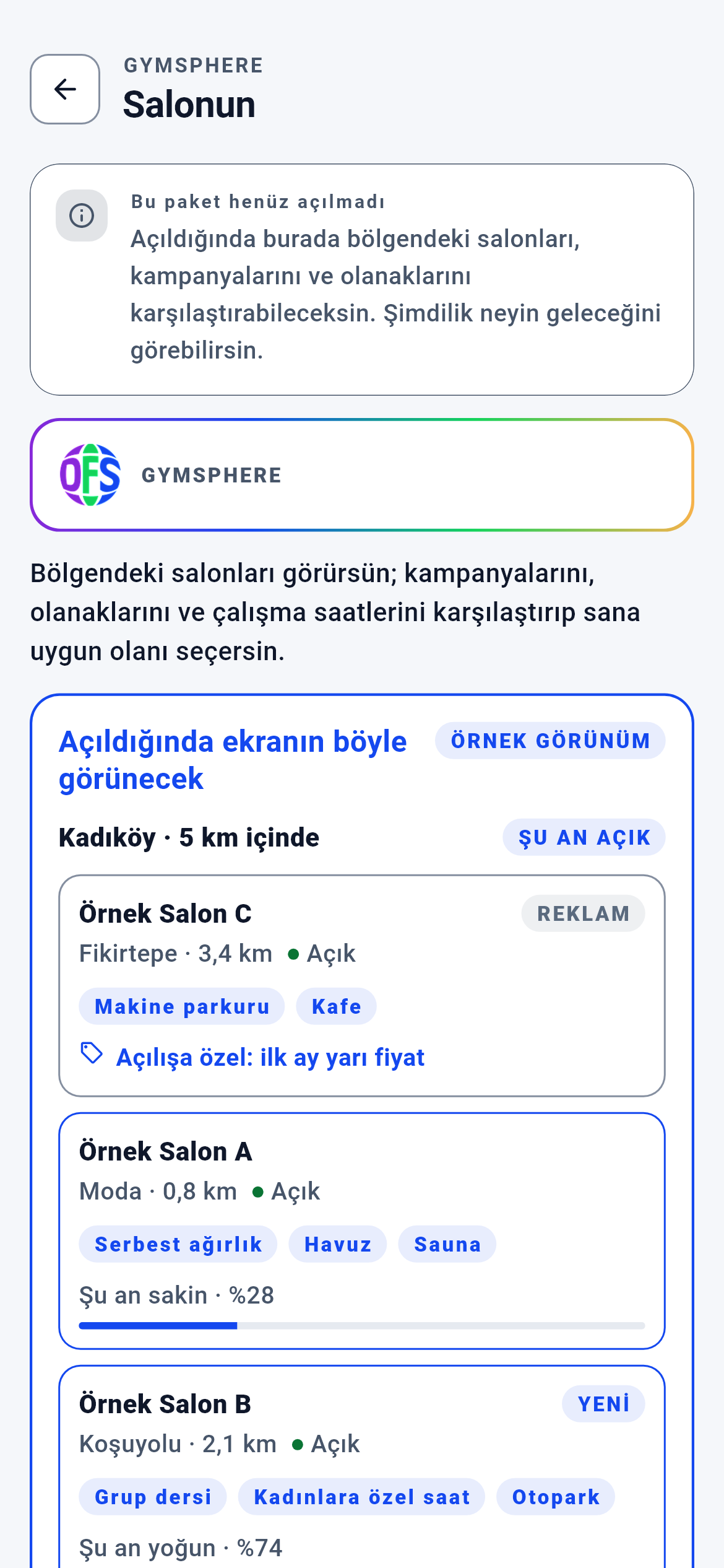 GymSphere — Salonun